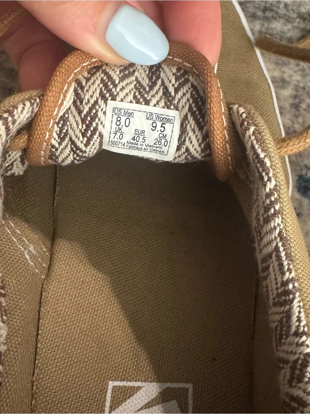 Vans Era 59 C&L - Khaki Chevron-Size 8‎ Men/Size 9.5 Women